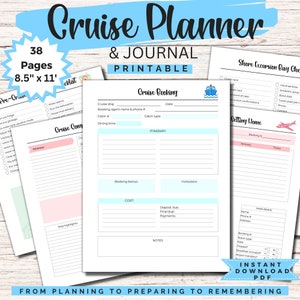 Cruise Organizer, Cruise Planner,  Cruise Planning, Printable Cruise Planner, Cruise Journal, Cruise Printable, Cruise checklist, Cruise