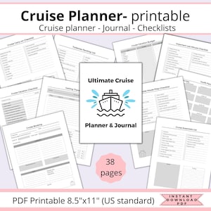 Printable cruise planner, cruise planning, cruise kit, cruise journal, cruise printable, cruise checklist, cruise packing lists, cruise