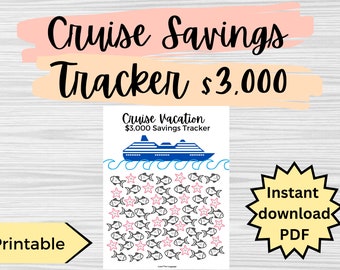 Printable Cruise Vacation Savings Tracker to help meet your savings goal, vacation savings challenge