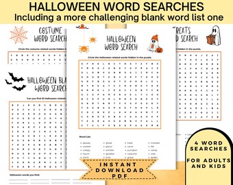 Halloween Word Search, Halloween Word Find, Halloween Word Search Bundle, October Word Search