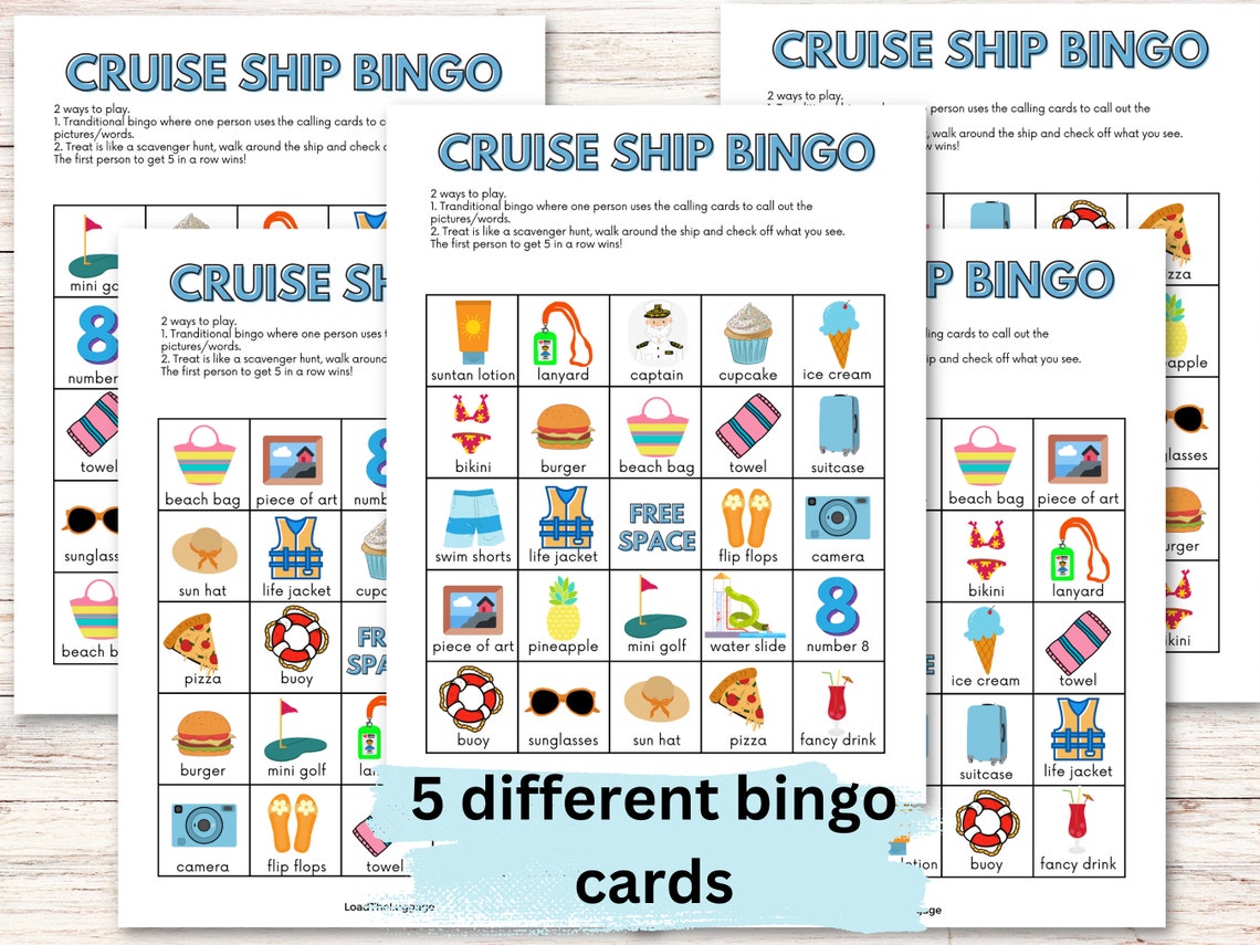 Cruise Bingo, Cruise Activities for Kids, Travel Games, Travel ...