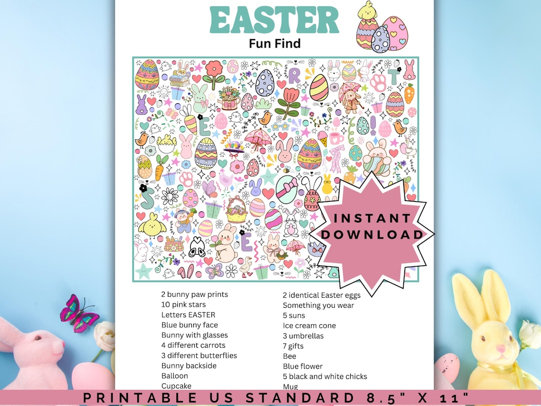 Easter Seek and Find Game, Hidden Objects, Easter Adult Games - Etsy