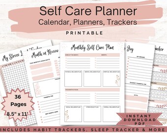 Self love planner, self care diary, selfcare planner, self care challenge, self care checklist, self care printable, self love journal