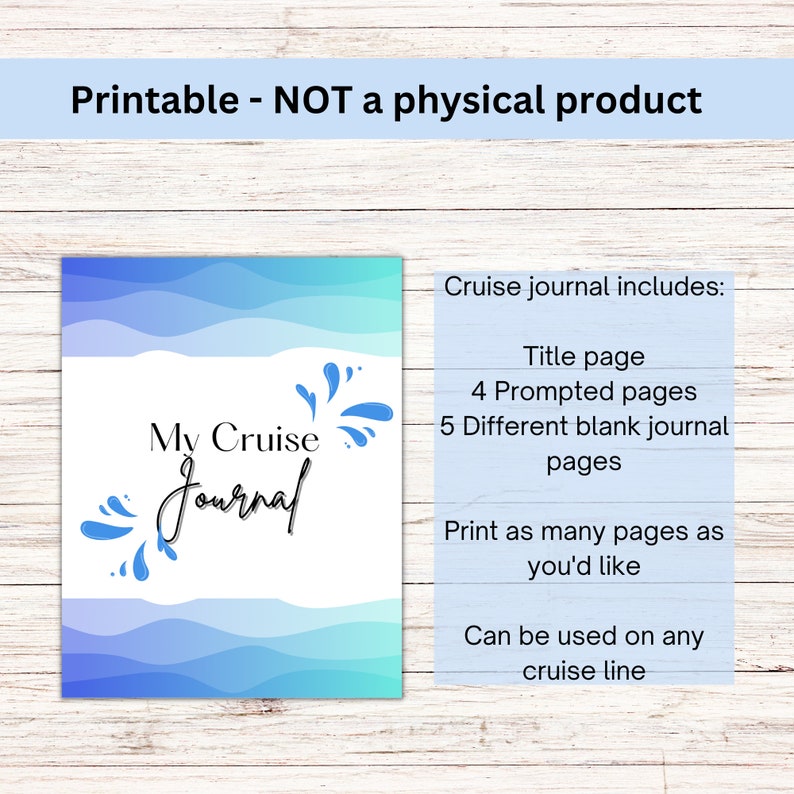 Cruise Journal Printable Cruise Journal Vacation Journal Cruise