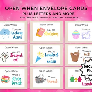 Openen wanneer enveloplabels openen, openen wanneer kaarten openen wanneer bedrukbaar studentcadeau, openen wanneer brieven, openen wanneer studeren, openen wanneer etiketten