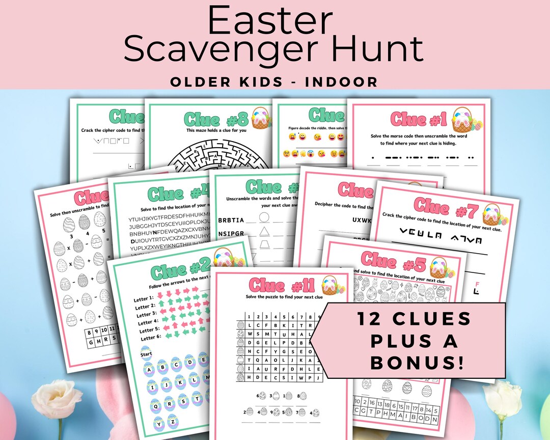 Teen Easter Scavenger Hunt, Easter Escape Room, Indoor Treasure Hunt ...