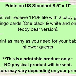 Baby bingo, babyshower games, baby shower bingo, baby bingo printable, baby gift bingo, sip and see games, sip and see, babyshower bingo image 5