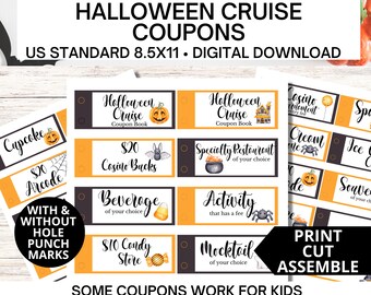 Halloween cruise coupon book, printable cruise coupons, cruise gift, kids cruise, cruise printable, cruise Halloween, family cruise, cruise