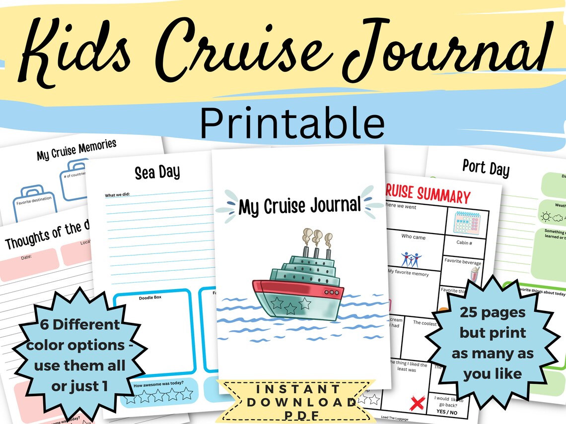 Kids Cruise Journal Printable Cruise Journal for Kids Kids - Etsy