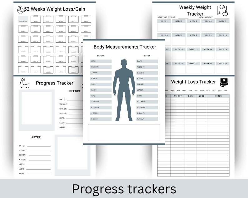Tracker di allenamento per uomini, tracker dei progressi in palestra, registro degli esercizi, diario di perdita di peso immagine 5