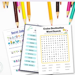 Printable cruise activity for kids, instant download, kids puzzle bundle, cruise activity game, travel activities, cruise games, cruise image 8