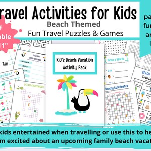 Printable Kids Travel Activities, Kids Travel Game, Travel Busy Book, Kids Scavenger, Road Trip ...