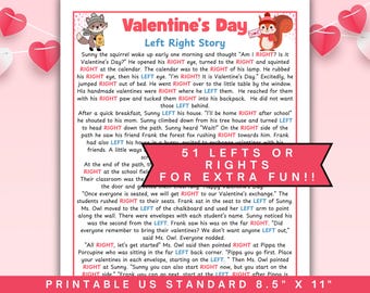 Valentine left right game, Valentines pass the prize, gift pass game, pass the present, printable Valentine's Day party game