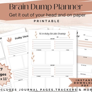Adhd Brain Dump Printable, Brain Dump Journal, Gedanken Planer, Gedanken Organizer, Gedanken Tracker, druckbarer Planer