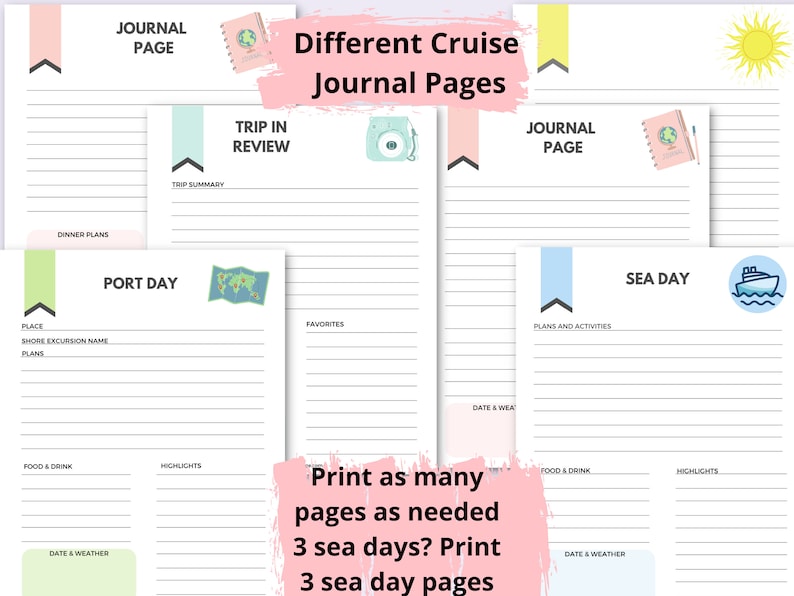 Cruise Planner, Instant Download, Cruise Planning Kit Printable, Printable Cruise Planner, Vacation Planner, Travel Journal image 4