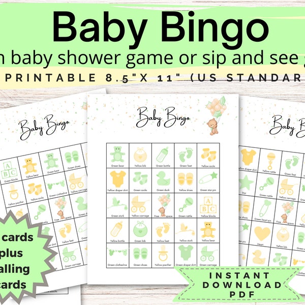 Baby bingo, printable babyshower games, baby shower bingo, baby bingo printable, sip and see games, sip and see, babyshower ideas, bingo