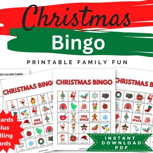 Christmas bingo, Kids Christmas activity, Christmas printable bingo, Christmas party games, holiday bingo, winter bingo, family bingo