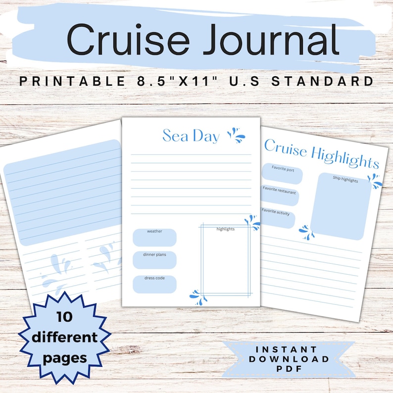 Cruise Journal, Printable Cruise Journal, Vacation Journal, Cruise ...