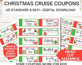 Christmas cruise coupon book, printable cruise coupons, cruise gift, kids cruise, cruise printable, cruise surprise, family cruise, cruise