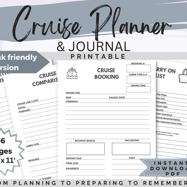 Cruise Planner, Cruise Planning Kit Printable, Cruise Planner printable, Cruise journal, Travel Journal, cruise travel, cruise vacation