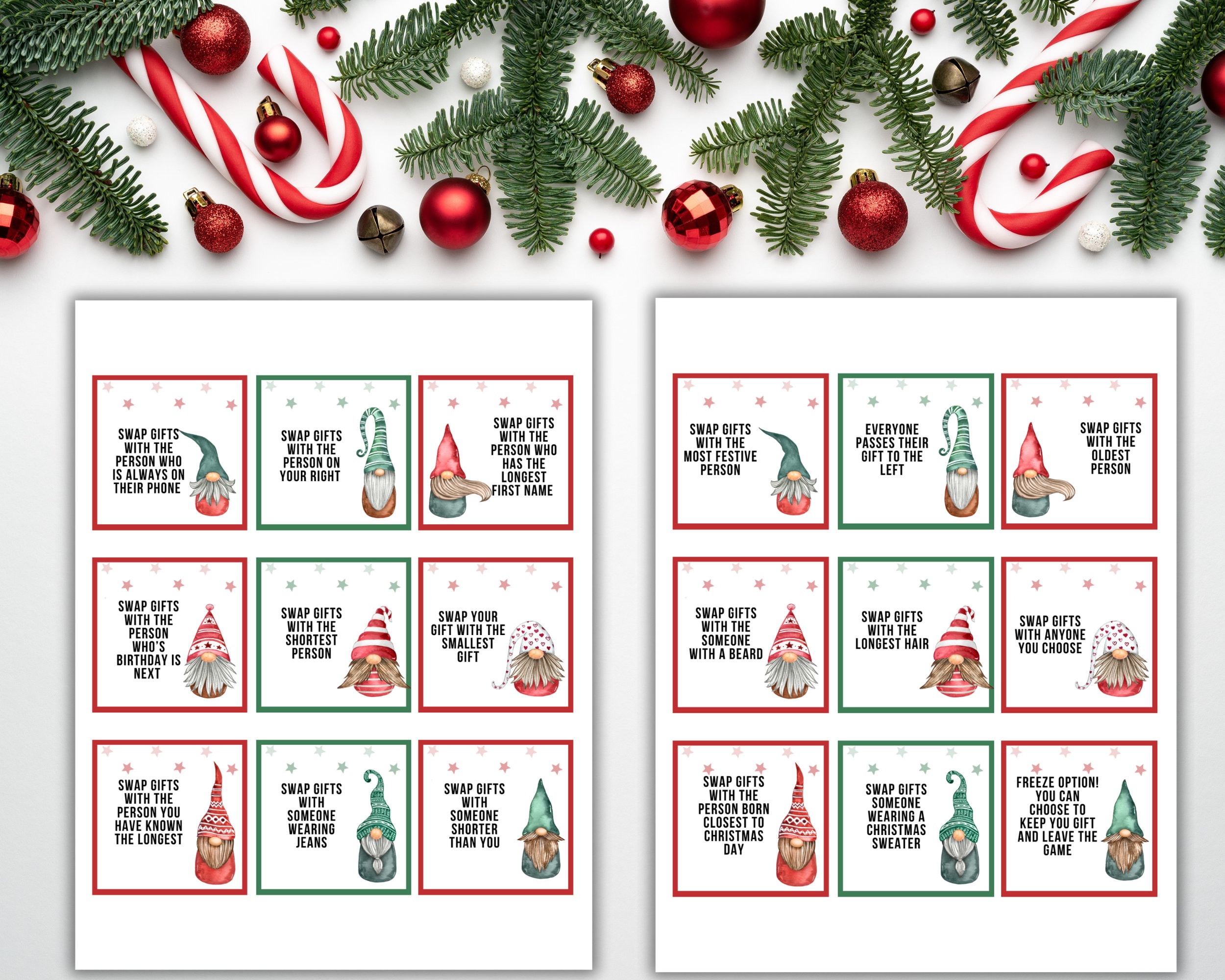 Printable Christmas Gift Exchange Game, Gift Swap Game, Secret Santa