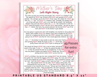Mother's Day Left Right Game, Pass the Prize, Mother's Day Games