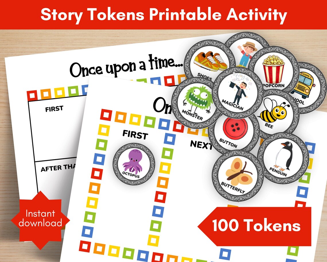 Story Token Printable Activity, Writing Activity, Story Telling, Story ...