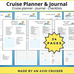 Cruise planner, cruise essentials, cruise journal, cruise checklist, cruise planning, cruise tracker, cruise travel planner, cruise pdf