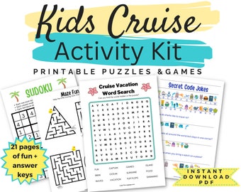 Printable cruise activity for kids, instant download, kids puzzle bundle, cruise activity game, travel activities, cruise games, cruise