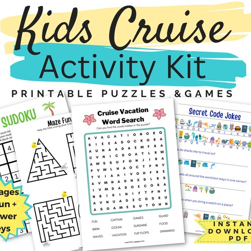 Printable Cruise Activity for Kids Instant Download Kids - Etsy