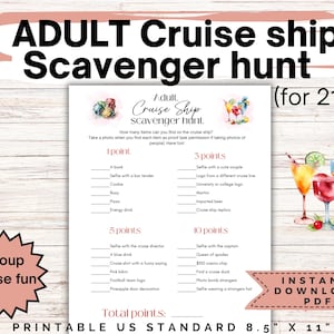 Cruise scavenger hunt adults, cruise ship scavenger hunt, bachelorette cruise, bar scavenger hunt, cruise bar crawl, group birthday cruise
