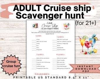 Cruise scavenger hunt adults, cruise ship scavenger hunt, bachelorette cruise, bar scavenger hunt, cruise bar crawl, group birthday cruise
