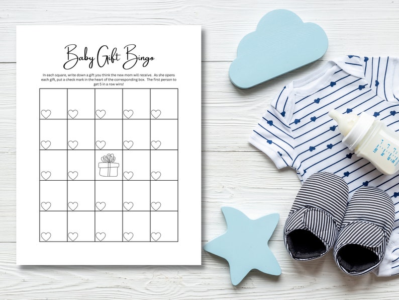 Baby bingo, babyshower games, baby shower bingo, baby bingo printable, baby gift bingo, sip and see games, sip and see, babyshower bingo image 7