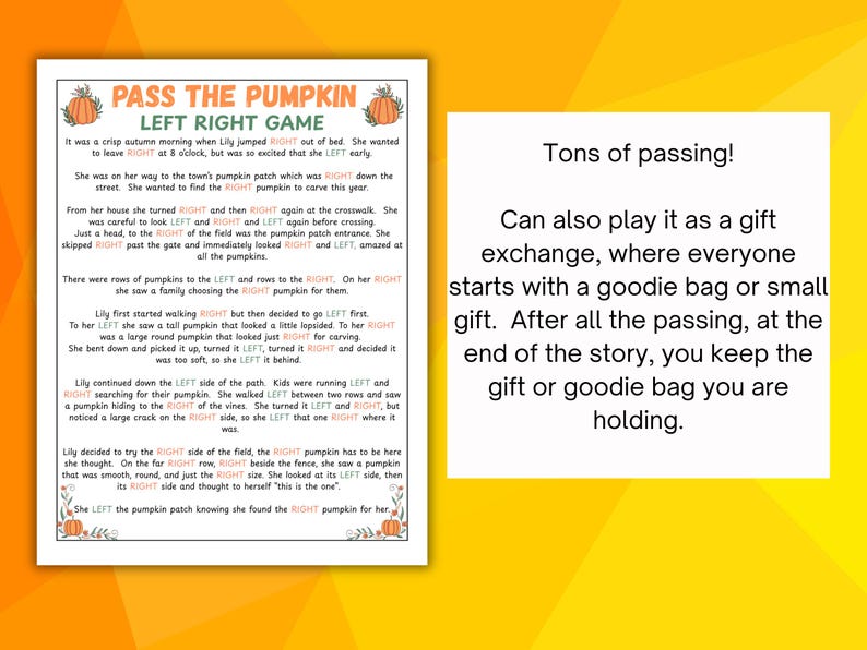 Pass the Pumpkin, Halloween Left Right Game, Pass the Candy Game ...
