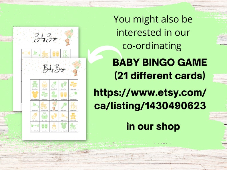 Baby bingo, babyshower games, baby shower bingo, baby bingo printable, baby gift bingo, sip and see games, sip and see, babyshower bingo image 8