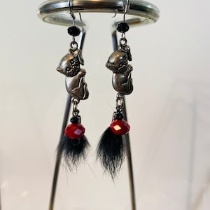 Mink Fur Cat earrings