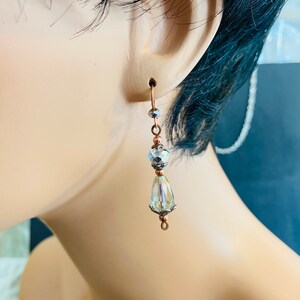 Swarovski crystals and copper earrings