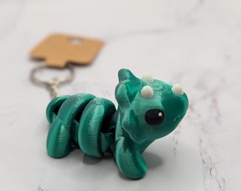 Triceratops 3D printed Flexi Articulated Keychain