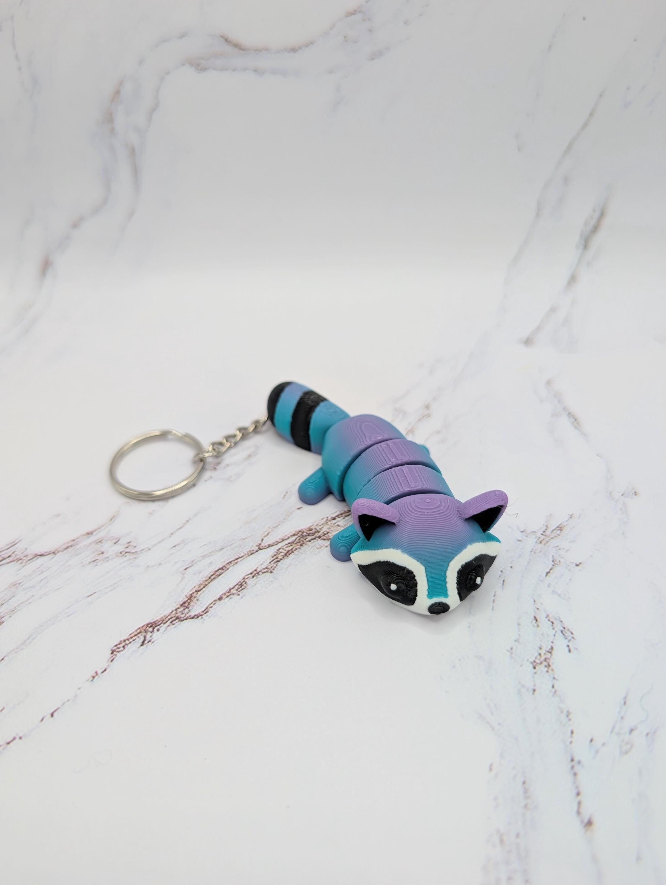 Raccoon 3D Printed Flexi Articulated Keychain - Etsy