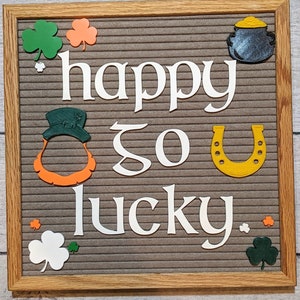 Conjunto de letreiros Happy Go Lucky