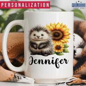 Porcupine Mug Personalized Porcupine Gift, Custom Porcupine Cup With Name Mug, Porcupine Coffee Mug, Porcupine Coffee Cup, Porcupine Lover