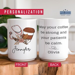 Personalized Nurse Coffee Mug Gift for Nurse Appreciation Cup with Name Nurse Gift for New Nurse Graduation Custom Nurse Mug Nurse Gifts