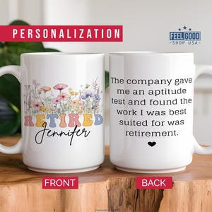 Personalized Retirement Coffee Mug, Custom Retirement Gifts for Women, Officially Retired Cup for Her, Happy Retirement Mug for Coworker