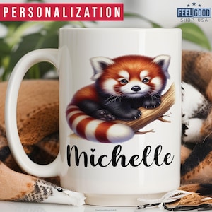 Red Panda Mug Personalized Red Panda Gift, Custom Red Panda Cup With Name Mug, Red Panda Coffee Mug, Red Panda Coffee Cup, Red Panda Lover