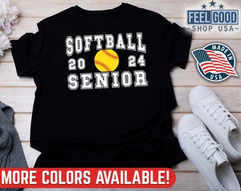 Camicia Softball Senior 2024, Regalo di Laurea 2024, Camicia per Laurea Classe Senior 2024, Camicia per Classe Senior della Scuola Superiore del 2024, Squadra di Laurea