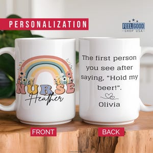 Personalized Nurse Coffee Mug Gift for Nurse Appreciation Cup with Name Nurse Gift for New Nurse Graduation Custom Nurse Mug Nurse Gifts