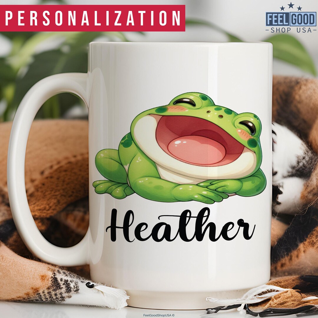 Frog Mug Personalized Frog Gift, Custom Frog Cup With Name, Frog Name ...