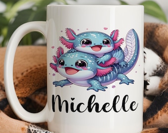 Axolotl Mug Personalized Axolotl Gift, Custom Axolotl Cup With Name, Axolotl Name Mug, Axolotl Coffee Mug, Axolotl Coffee Cup, Axolotl Lover