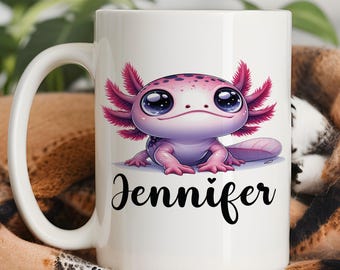 Axolotl Mug Personalized Axolotl Gift, Custom Axolotl Cup With Name, Axolotl Name Mug, Axolotl Coffee Mug, Axolotl Coffee Cup, Axolotl Lover