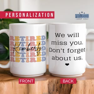 Personalized Retirement Coffee Mug, Custom Retirement Gifts for Women, Officially Retired Cup for Her, Happy Retirement Mug for Coworker